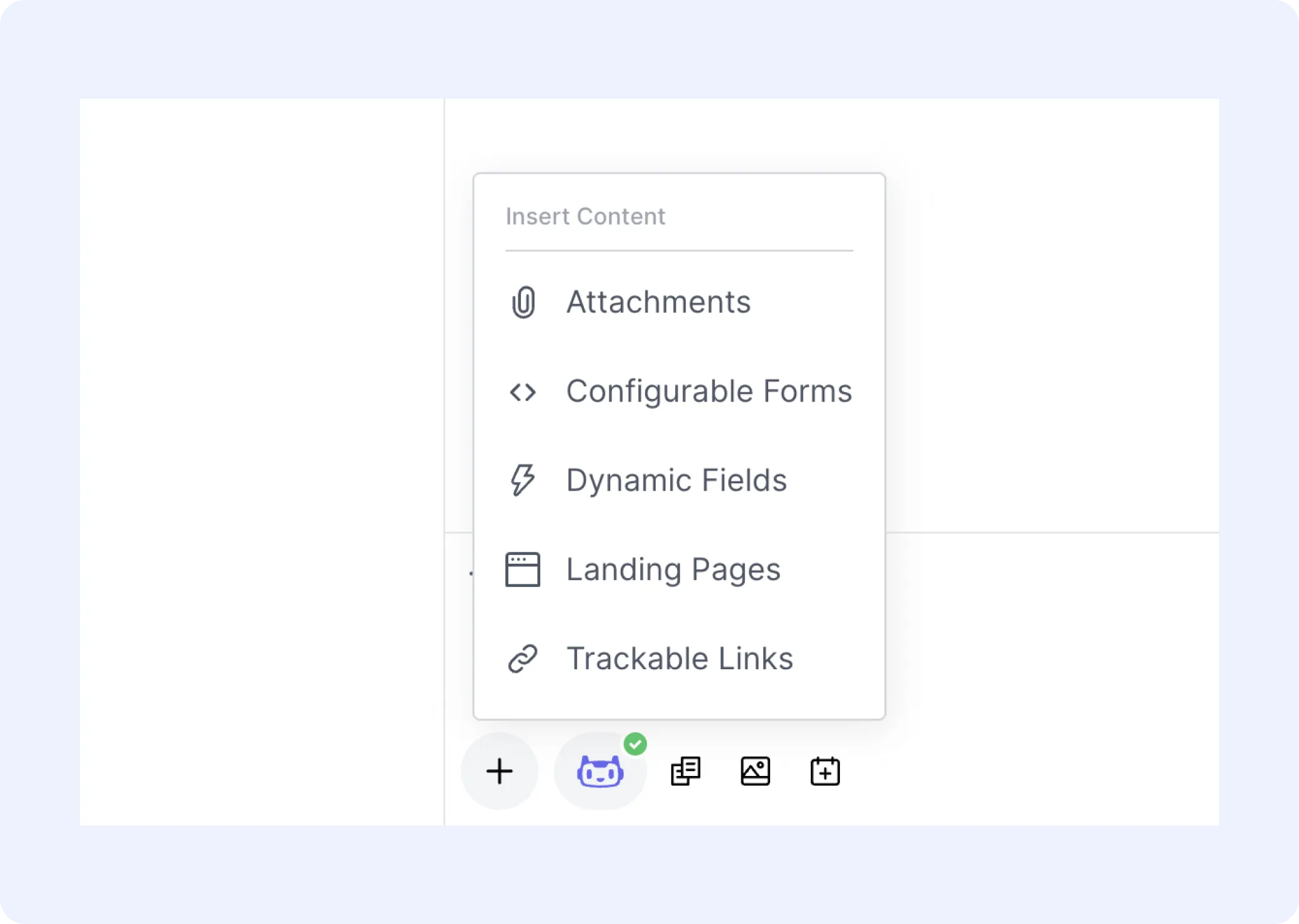 Inserting dynamic fields from the message composer.