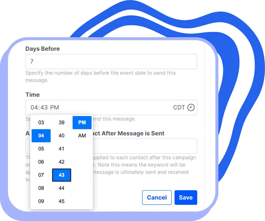 Scheduling an estimate follow-up campaign in Project Broadcast